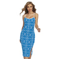 Christmas Nordic Knitted Pattern Print Cross Back Cami Dress