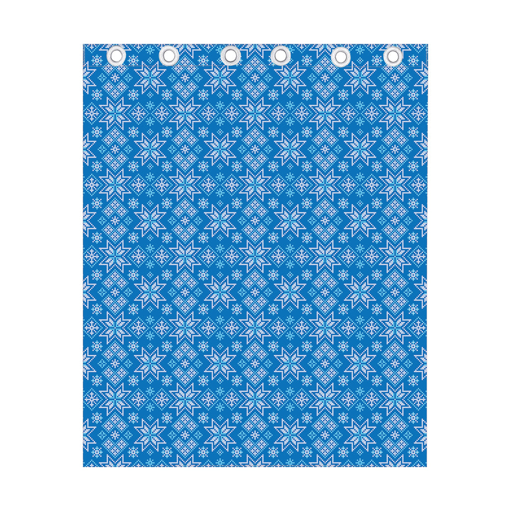 Christmas Nordic Knitted Pattern Print Curtain