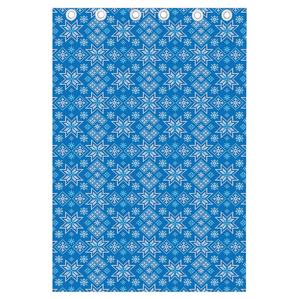 Christmas Nordic Knitted Pattern Print Curtain