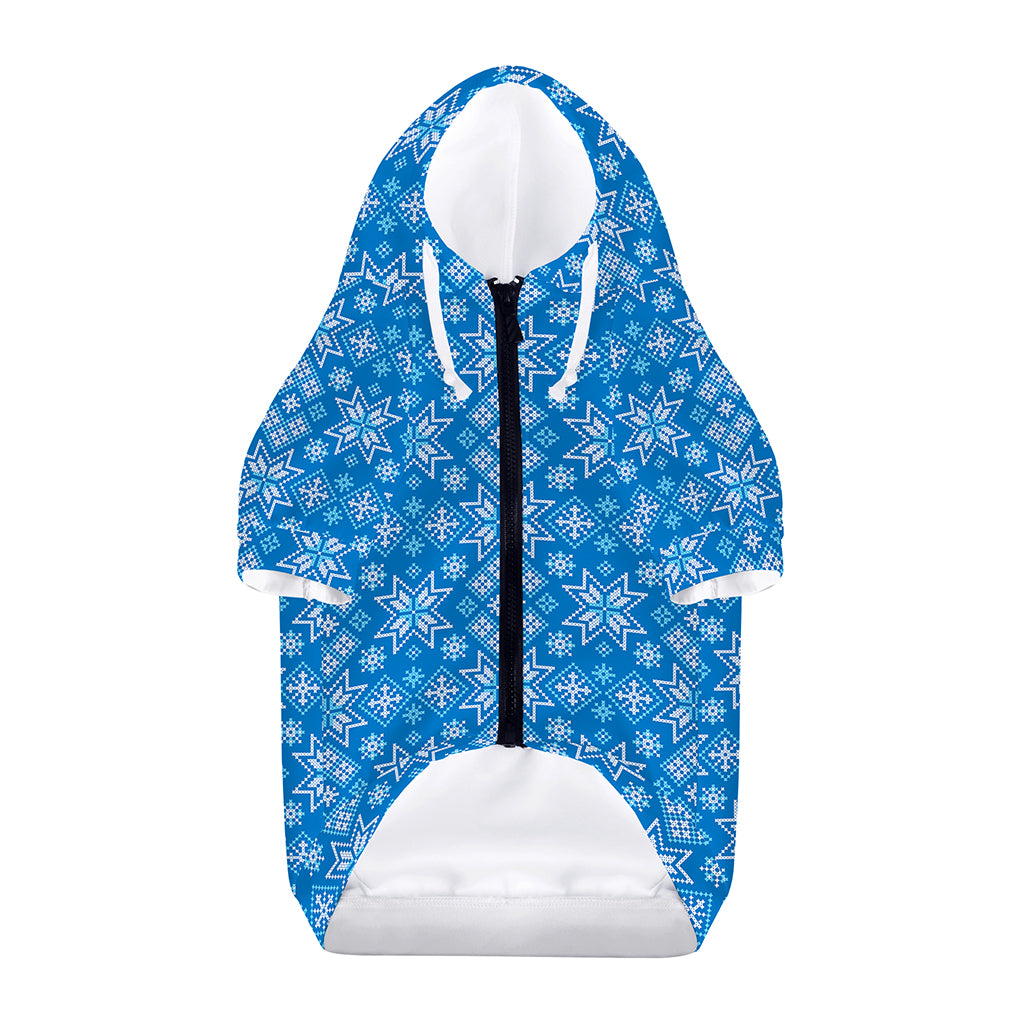 Christmas Nordic Knitted Pattern Print Dog Zip Up Hoodie