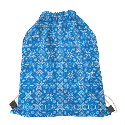Christmas Nordic Knitted Pattern Print Drawstring Bag