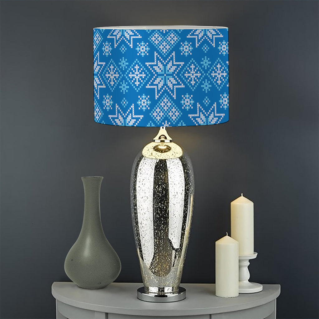 Christmas Nordic Knitted Pattern Print Drum Lamp Shade