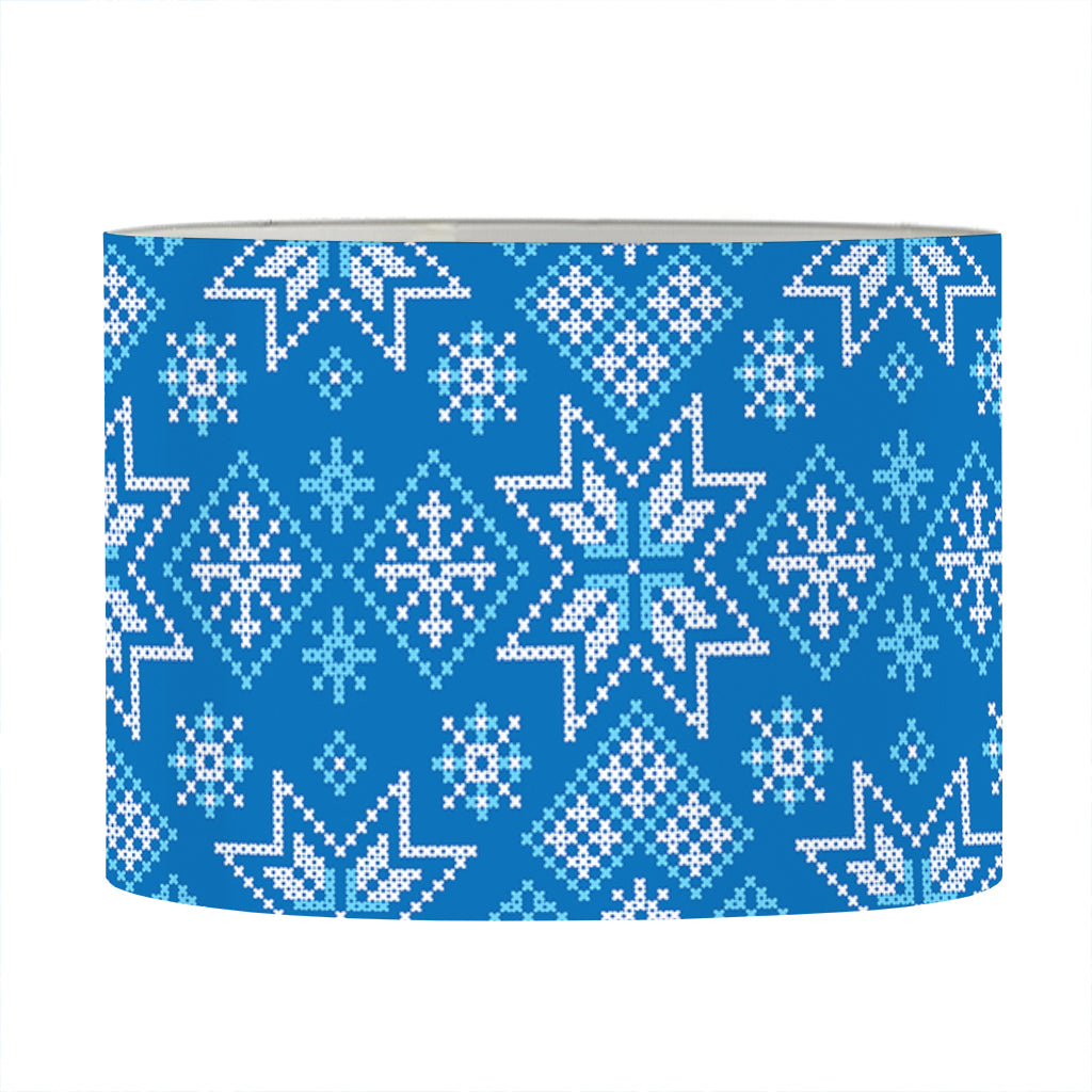 Christmas Nordic Knitted Pattern Print Drum Lamp Shade