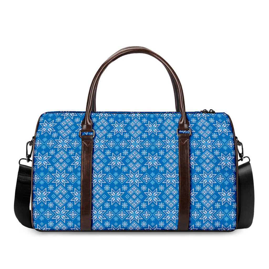 Christmas Nordic Knitted Pattern Print Duffle Bag