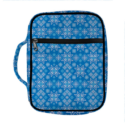 Christmas Nordic Knitted Pattern Print Front Pocket Bible Bag