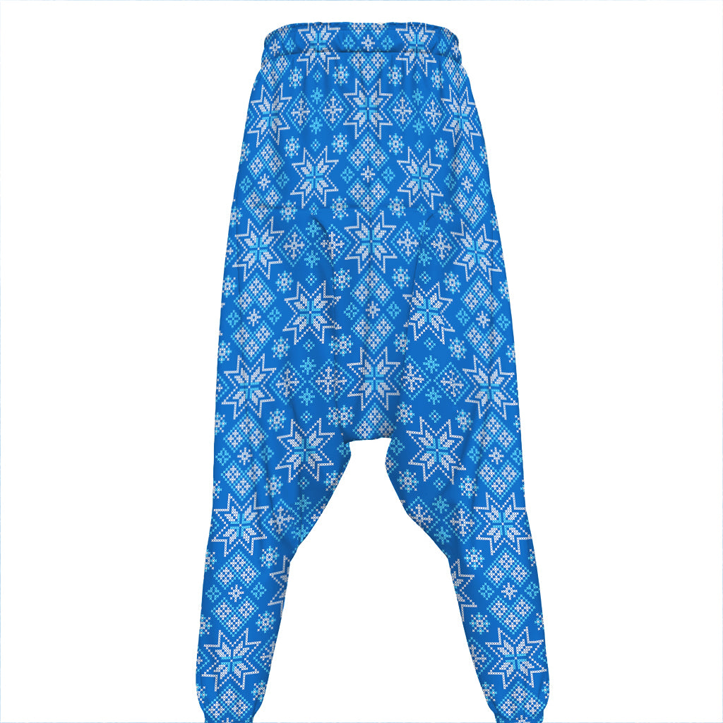 Christmas Nordic Knitted Pattern Print Hammer Pants