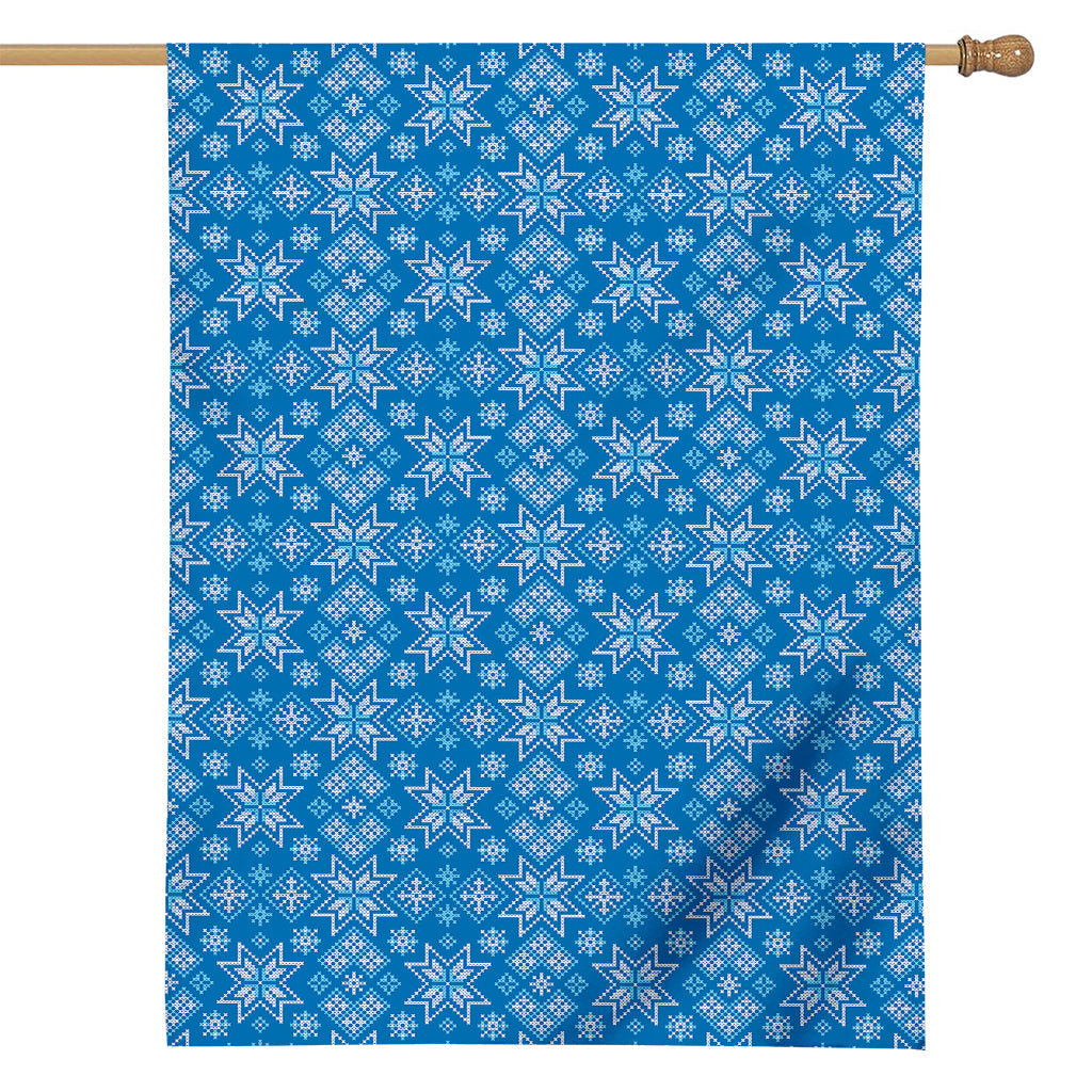 Christmas Nordic Knitted Pattern Print House Flag