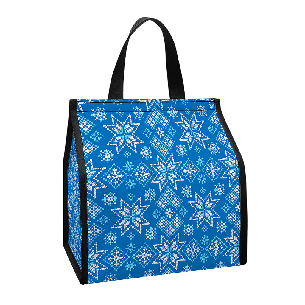 Christmas Nordic Knitted Pattern Print Insulated Lunch Tote