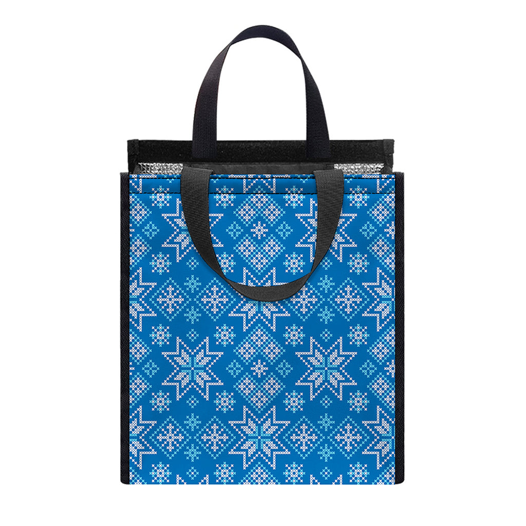 Christmas Nordic Knitted Pattern Print Insulated Lunch Tote
