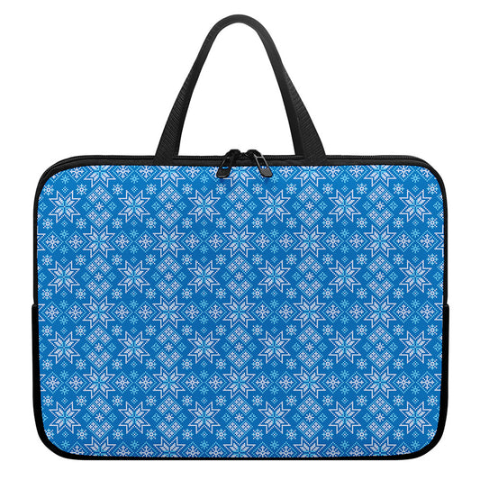 Christmas Nordic Knitted Pattern Print Laptop Sleeve With Handle