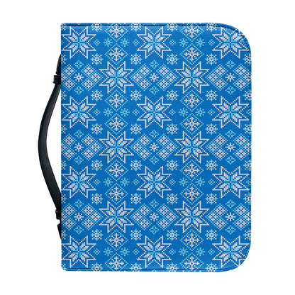 Christmas Nordic Knitted Pattern Print Leather Bible Cover