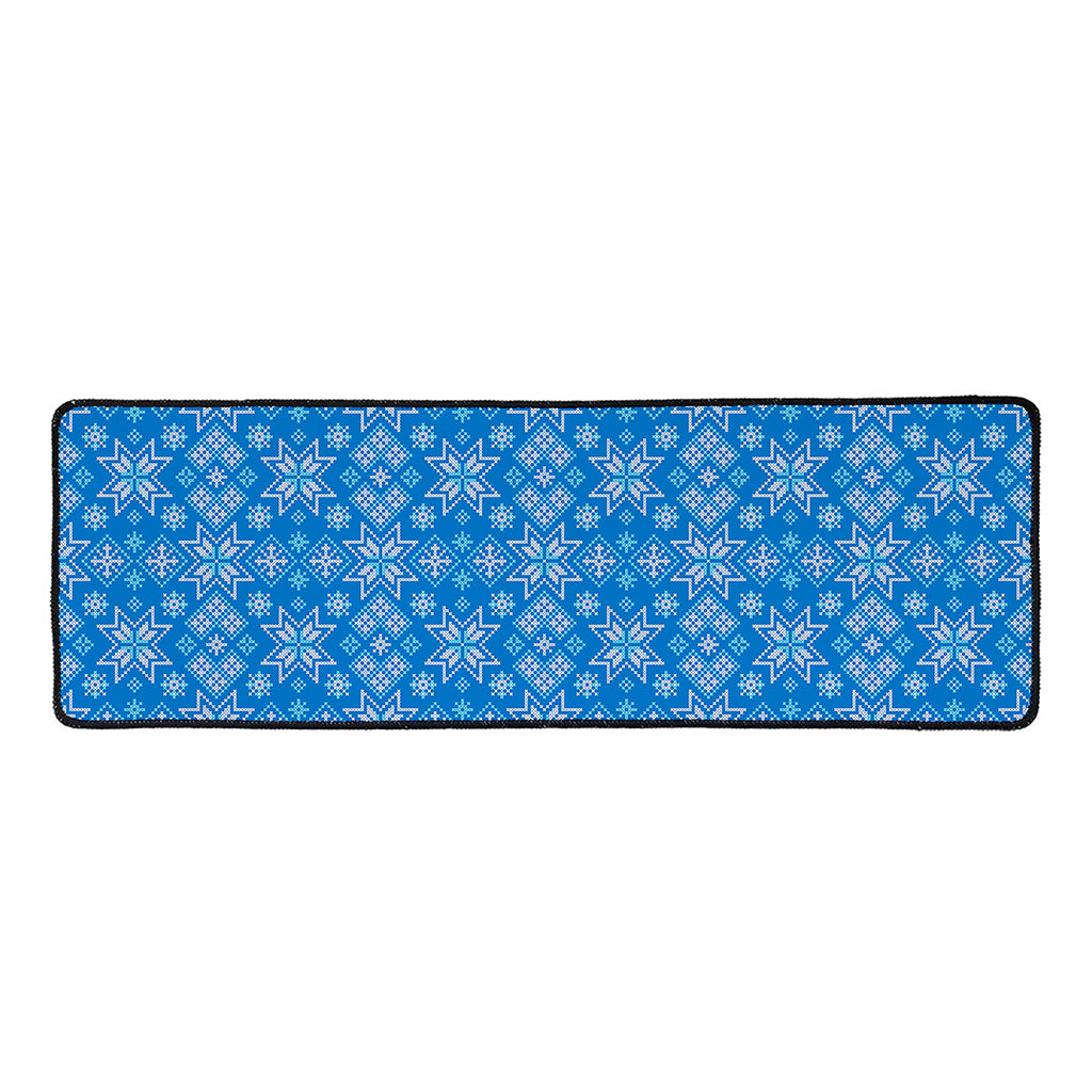 Christmas Nordic Knitted Pattern Print Long Kitchen Mat