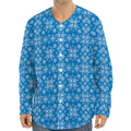 Christmas Nordic Knitted Pattern Print Long Sleeve Baseball Jersey