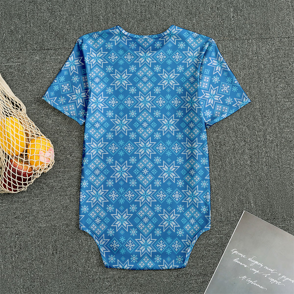 Christmas Nordic Knitted Pattern Print Men's Bodysuit