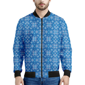 Christmas Nordic Knitted Pattern Print Men's Bomber Jacket