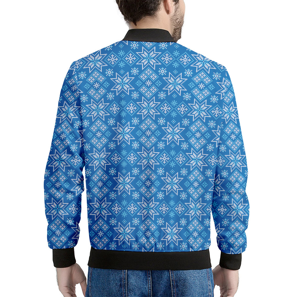 Christmas Nordic Knitted Pattern Print Men's Bomber Jacket