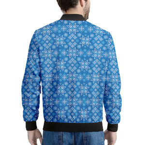 Christmas Nordic Knitted Pattern Print Men's Bomber Jacket