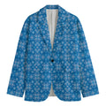 Christmas Nordic Knitted Pattern Print Men's Cotton Blazer