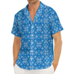 Christmas Nordic Knitted Pattern Print Men's Deep V-Neck Shirt