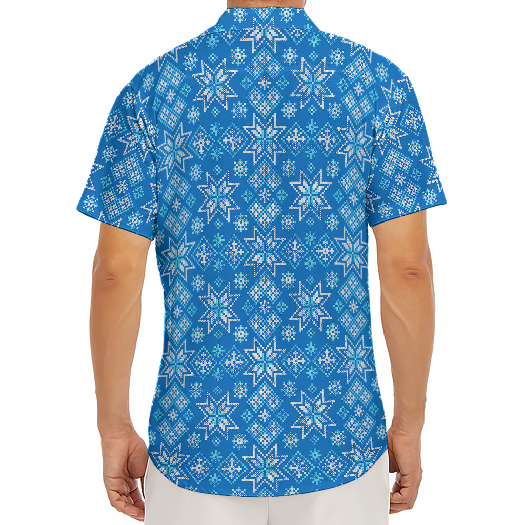 Christmas Nordic Knitted Pattern Print Men's Deep V-Neck Shirt