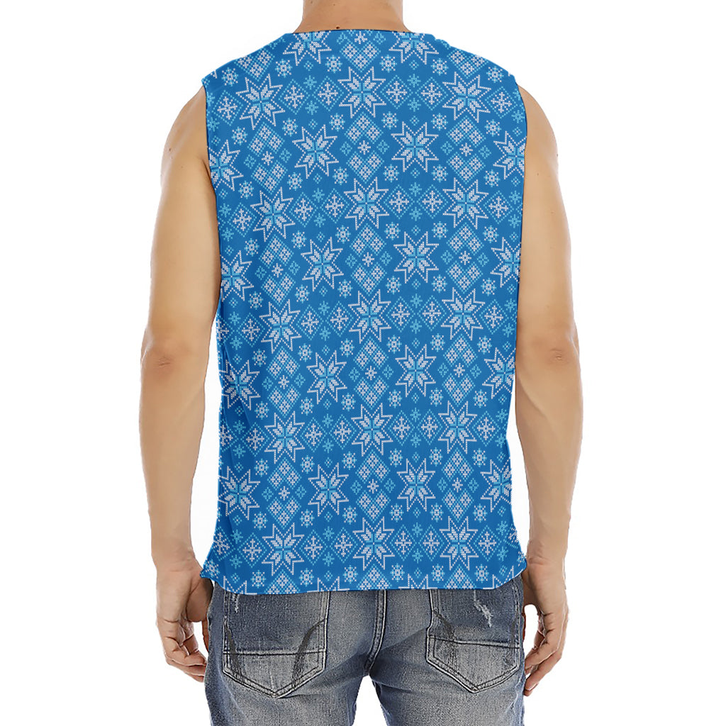 Christmas Nordic Knitted Pattern Print Men's Fitness Tank Top