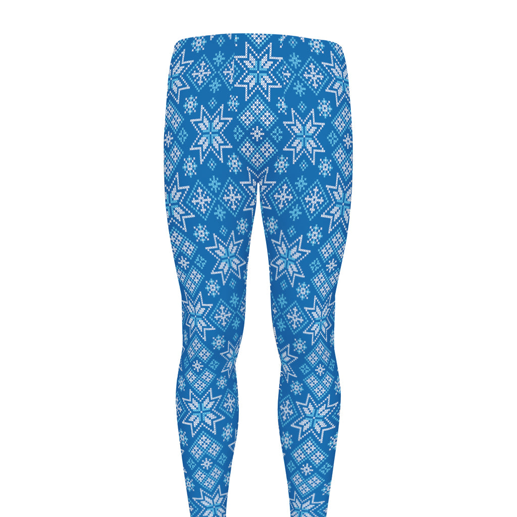 Christmas Nordic Knitted Pattern Print Men's leggings