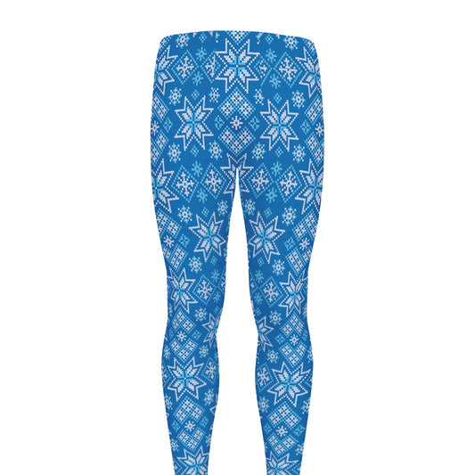 Christmas Nordic Knitted Pattern Print Men's leggings