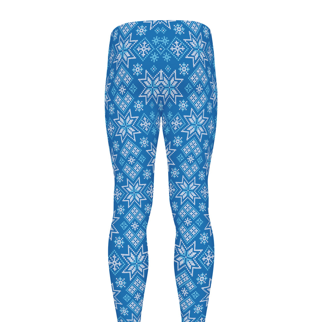 Christmas Nordic Knitted Pattern Print Men's leggings