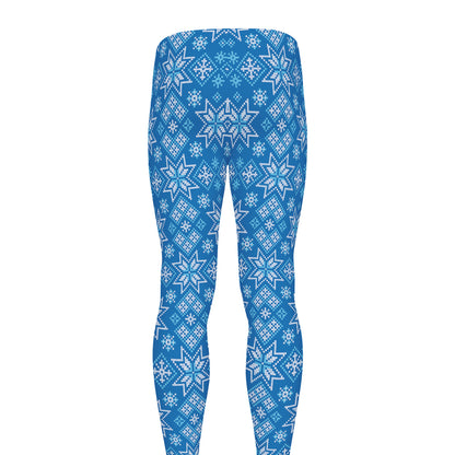 Christmas Nordic Knitted Pattern Print Men's leggings