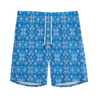 Christmas Nordic Knitted Pattern Print Men's Sports Shorts