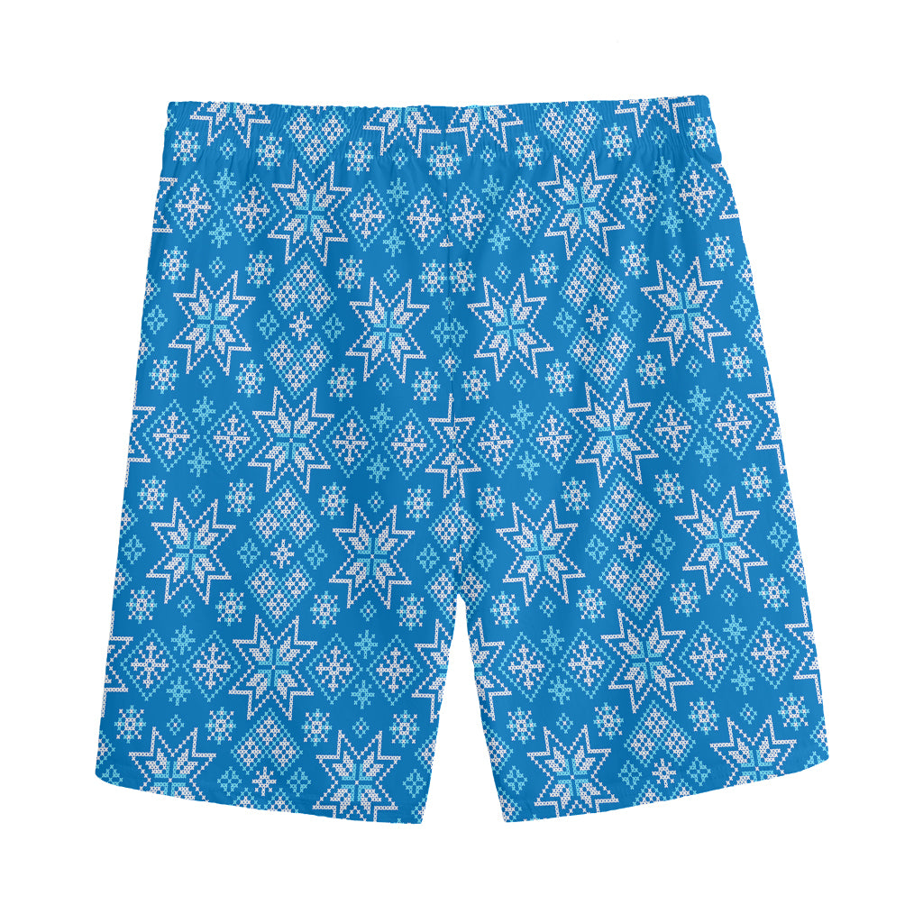 Christmas Nordic Knitted Pattern Print Men's Sports Shorts