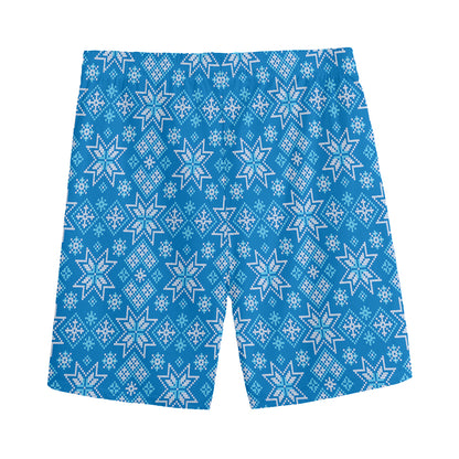 Christmas Nordic Knitted Pattern Print Men's Sports Shorts