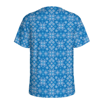 Christmas Nordic Knitted Pattern Print Men's Sports T-Shirt