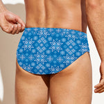 Christmas Nordic Knitted Pattern Print Men's Swim Briefs