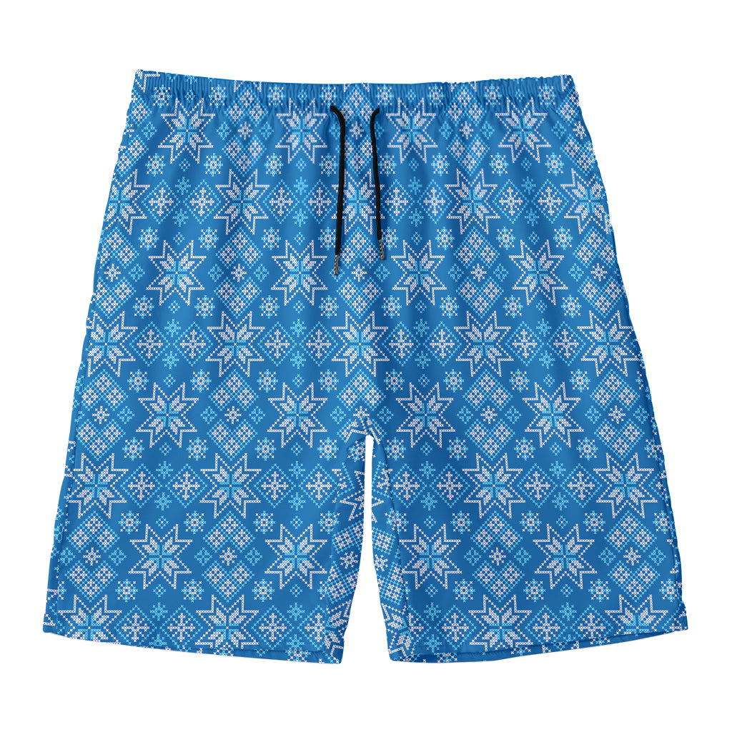 Christmas Nordic Knitted Pattern Print Men's Swim Trunks