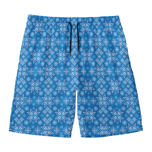 Christmas Nordic Knitted Pattern Print Men's Swim Trunks