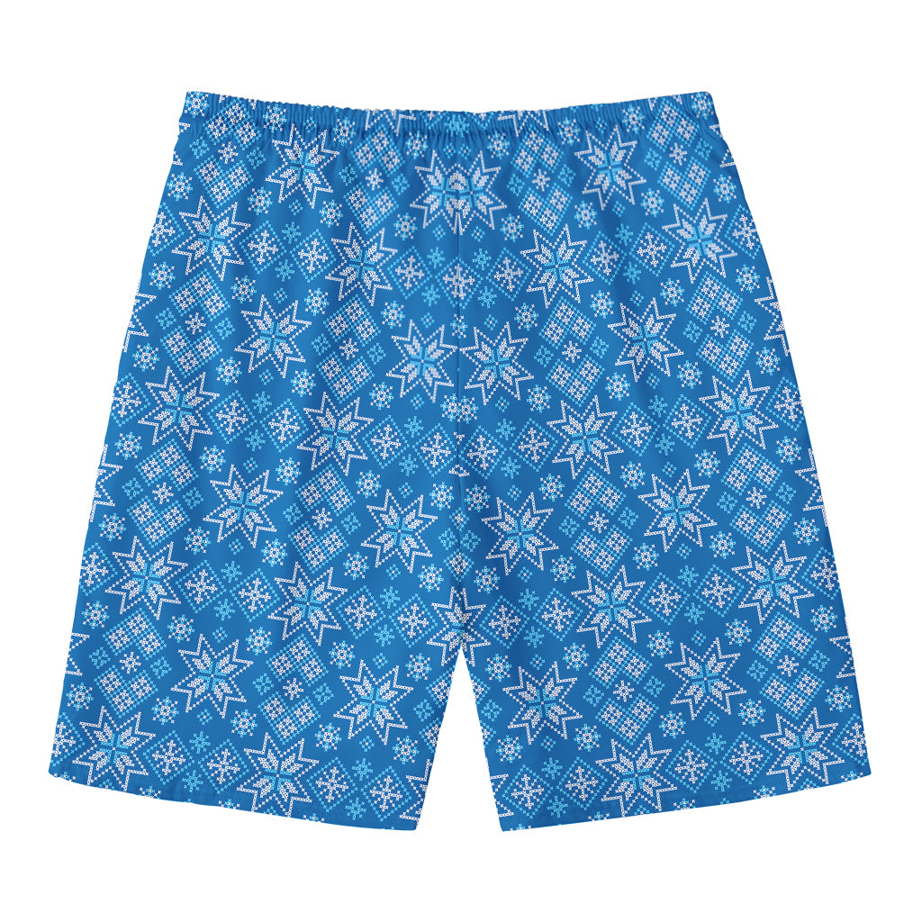 Christmas Nordic Knitted Pattern Print Men's Swim Trunks