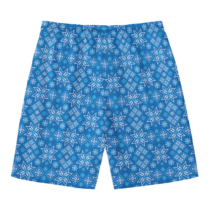 Christmas Nordic Knitted Pattern Print Men's Swim Trunks