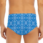 Christmas Nordic Knitted Pattern Print Men's Triangle Swim Briefs