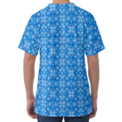 Christmas Nordic Knitted Pattern Print Men's Velvet T-Shirt