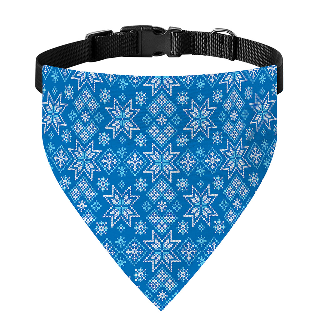 Christmas Nordic Knitted Pattern Print Over The Collar Dog Bandana