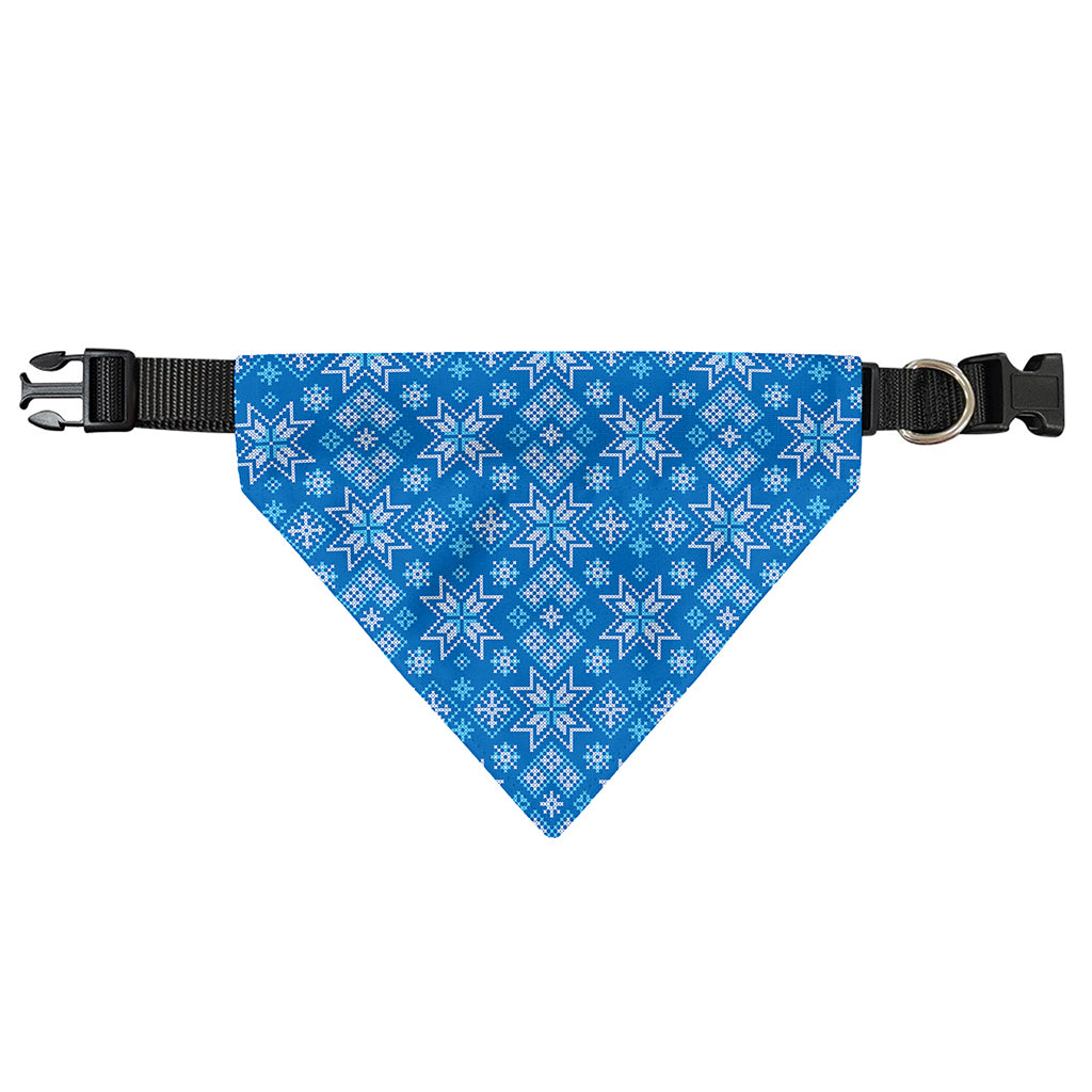 Christmas Nordic Knitted Pattern Print Over The Collar Dog Bandana