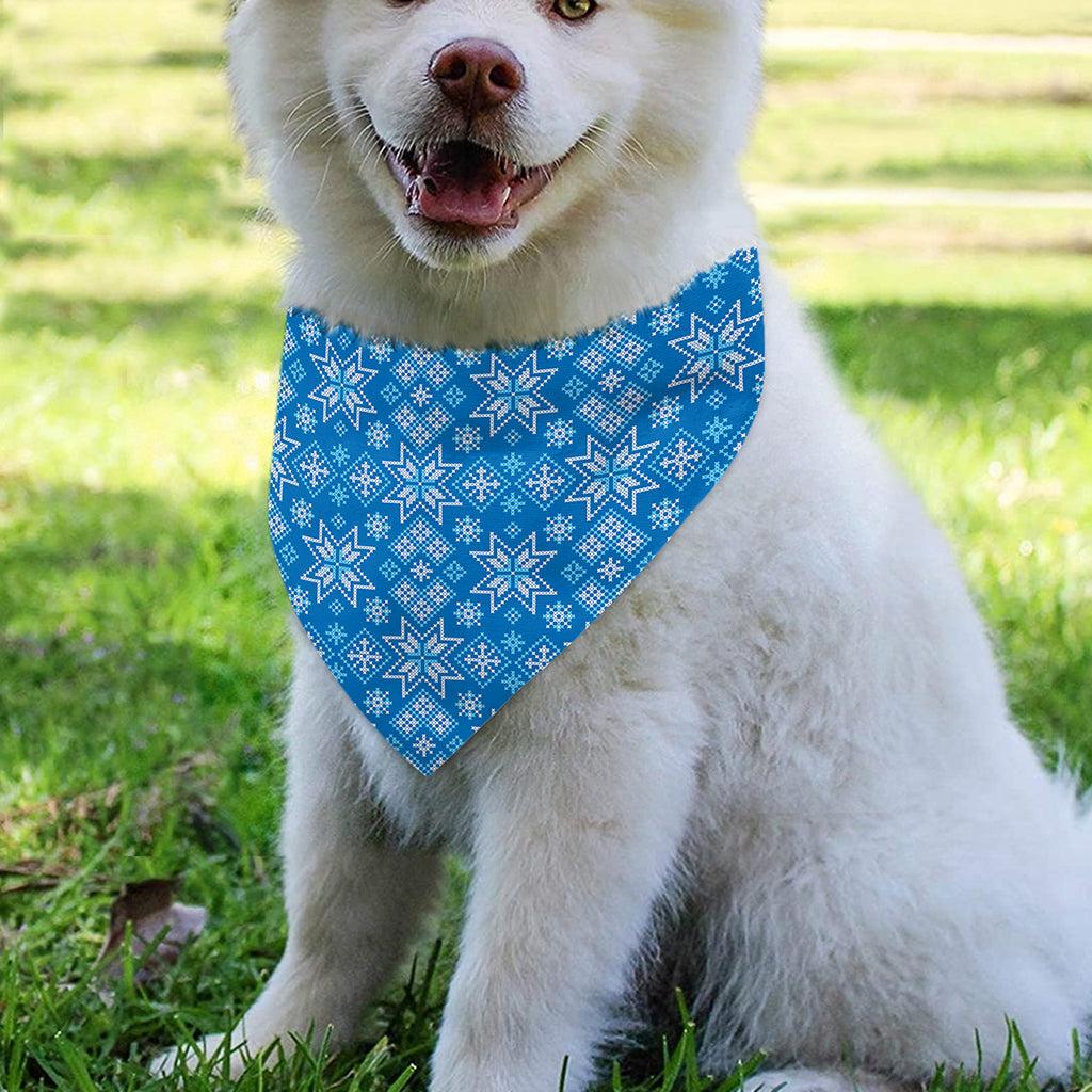 Christmas Nordic Knitted Pattern Print Over The Collar Dog Bandana