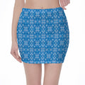 Christmas Nordic Knitted Pattern Print Pencil Mini Skirt