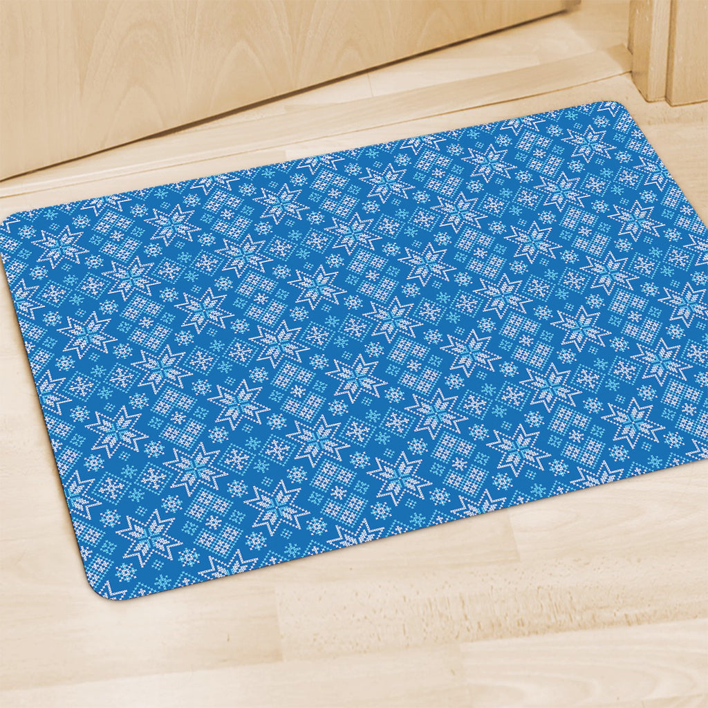 Christmas Nordic Knitted Pattern Print Polyester Doormat