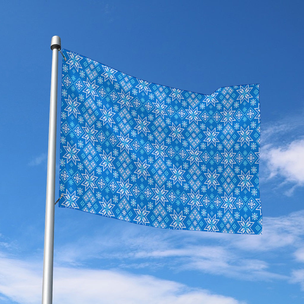 Christmas Nordic Knitted Pattern Print Polyester Flag