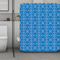Christmas Nordic Knitted Pattern Print Polyester Shower Curtain