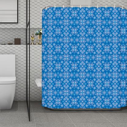 Christmas Nordic Knitted Pattern Print Polyester Shower Curtain