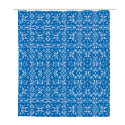 Christmas Nordic Knitted Pattern Print Polyester Shower Curtain