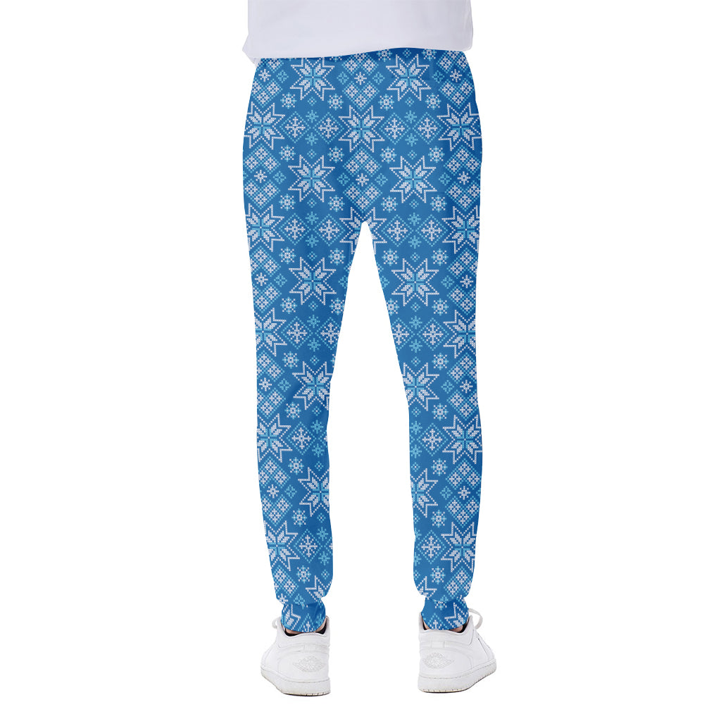 Christmas Nordic Knitted Pattern Print Scuba Joggers